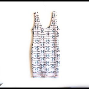 Bar III Sleeveless Dress XXL Geometric Lace Beige